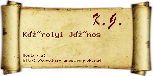 Károlyi János névjegykártya