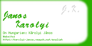 janos karolyi business card